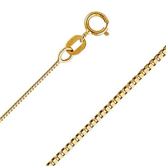 Delicate 14K Yellow Gold0.5mm Box Chain 20
